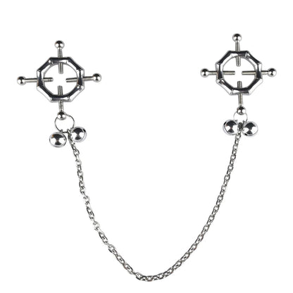 QKKQ Hot BDSM Steel Chain Clips Flirting Teasing Metal Nipple Clamp Erotic Brutal Bondage Restraint  Unisex Metal Dark Chain luvshop24