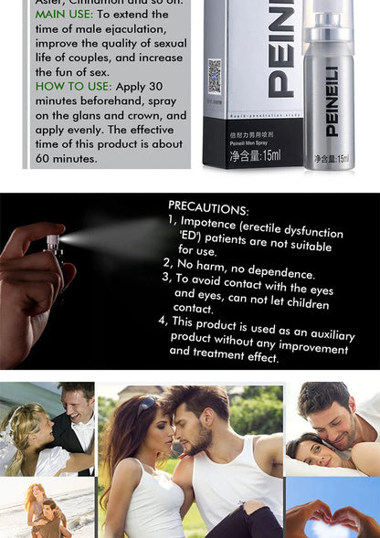 Effective Delay Spray for Men Male Anti Premature Ejaculation Penis Enlargment Prolong 60 Minutes Long Lasting Excitement luvshop24