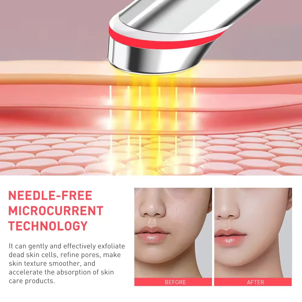 Trending Products Mini Skincare Facial Wand Massager Red Light Therapy EMS Neck Face Tool 360 Rotate Manual Roller Eye Massager luvshop24