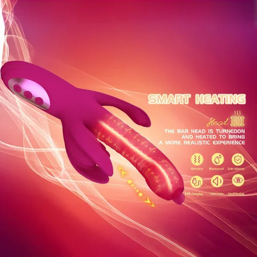 Vibrating Screen Rabbit Vibrator Fantasy Medical-grade Silicone Nipple Stimulation Usb Rechargeable Thrusting Rabbit Dildo luvshop24