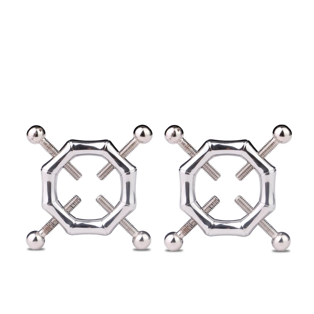 QKKQ Hot BDSM Steel Chain Clips Flirting Teasing Metal Nipple Clamp Erotic Brutal Bondage Restraint  Unisex Metal Dark Chain luvshop24