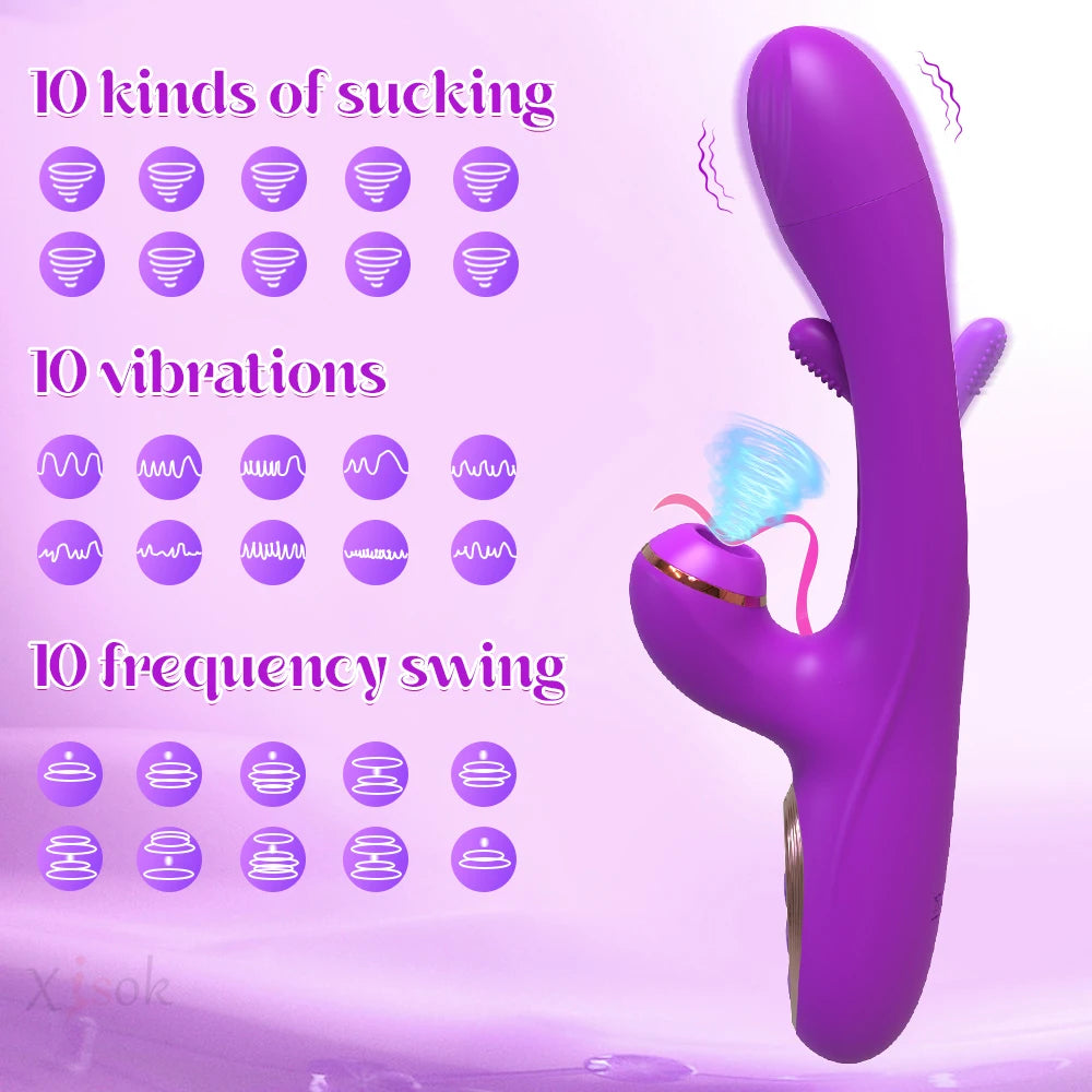 2023 New Arrival Rabbit Vibrator Patting Dildo G Spot Flap Sucking Vibration for Woman Clitoral Stimulation&dildo Vibrator luvshop24