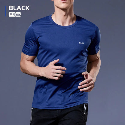 Sport Shirt  2024 Summer New 100% Polyester White Solid T Shirt Men Causal O-neck Basic T-shirt Male High Quality Running Tops luvshop24