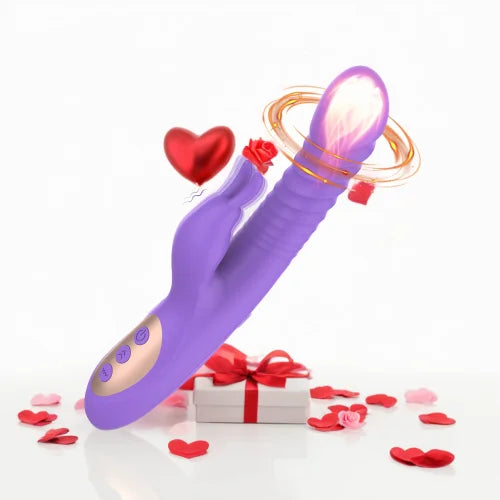 Rabbit Vibrator Silicone Dildo Stretch Vagina Anal Double Penetration Vibrating Screen Realistic Dildo Vibrator for Women luvshop24