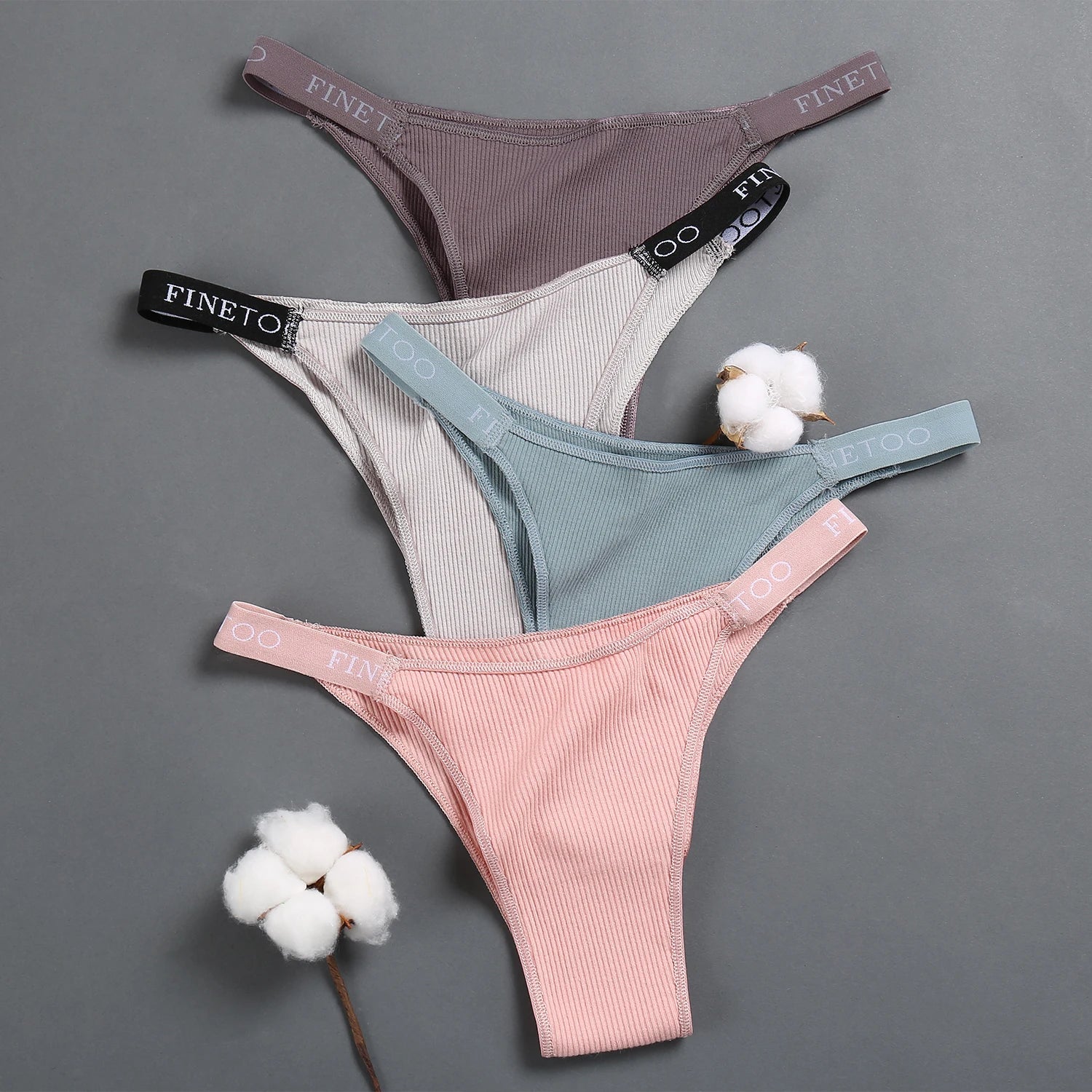 5PCS/Set Sexy Lingerie Women Cotton Panties Finetoo Letter Low Waist Female Briefs Underwear Comfort Underpants Women Intimates luvshop24