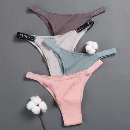 5PCS/Set Sexy Lingerie Women Cotton Panties Finetoo Letter Low Waist Female Briefs Underwear Comfort Underpants Women Intimates luvshop24