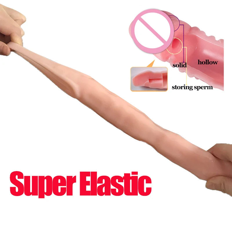 Super Size Highly Elastic Silicone Penis Extender Sleeve Reusable Condoms Penis Ring Delay Ejaculation Erotic Toys Intimate Good luvshop24