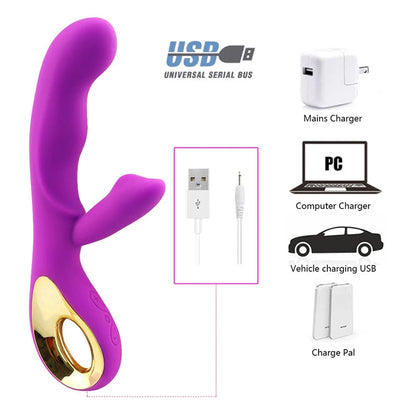 Hot Selling Rechargeable G Spot Rabbit Vibrator Wand Massager for Women luvshop24