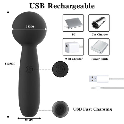 Erotic Mini Vibrator for Women Rechargeable Massager Vibrator Mute Rechargeable Strong Powerful Handheld Mute AV Wand Massager luvshop24