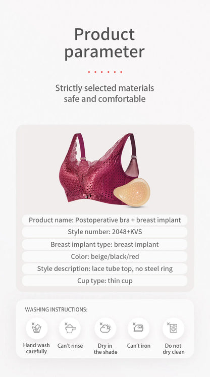 2048 Mastectomy Bras M L XL XXL XXXL One-piece  Underwear Soft And Comfortable Silicone Breast Bra With Cotton Pockets luvshop24