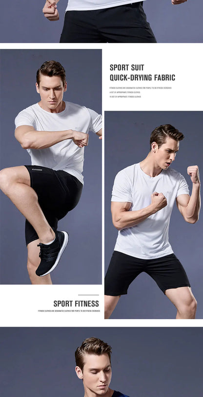 Sport Shirt  2024 Summer New 100% Polyester White Solid T Shirt Men Causal O-neck Basic T-shirt Male High Quality Running Tops luvshop24