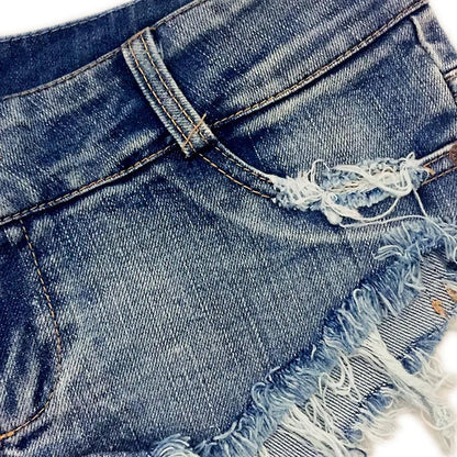 2025 Sexy Women's Jeans Denim Booty Shorts Clubwear Super Short Feminino Skinny Hole Low Waist Short luvshop24
