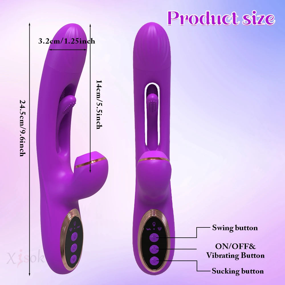 2023 New Arrival Rabbit Vibrator Patting Dildo G Spot Flap Sucking Vibration for Woman Clitoral Stimulation&dildo Vibrator luvshop24