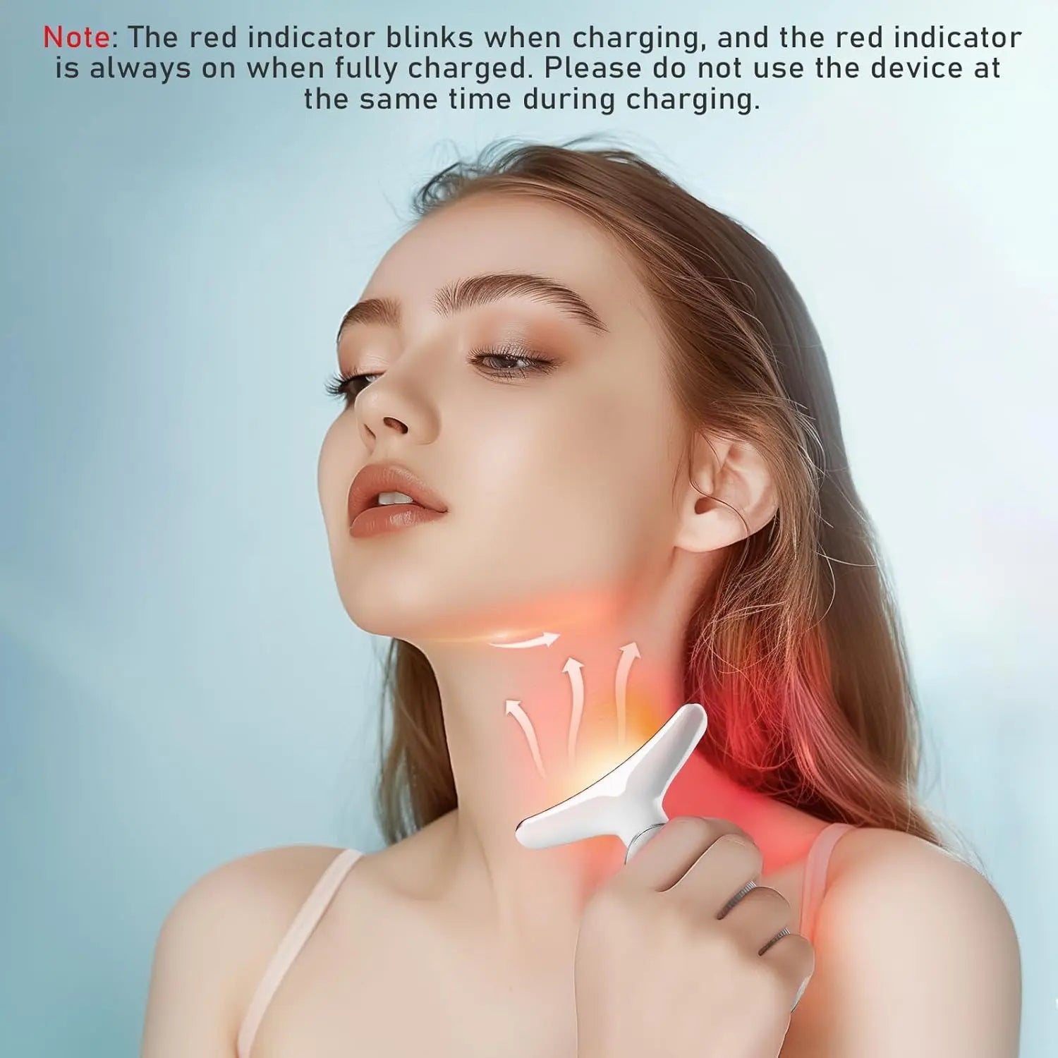 Hot Sale 3 in 1 Face and Neck Care Device Massager Vibration Led New Skincare Facial Wand Massager 630nm luvshop24