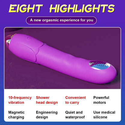 Wireless Av Wand Massager Clitoral Vagina and Anal Stimulation for Girls with Shower Head Soft Silicone Vibrator luvshop24