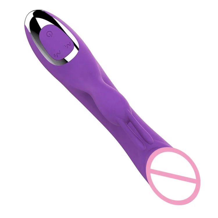 12 Strong Dual Vibration Big Purple G Spot Rabbit Vibrator Rechargeable USB Charger Dildo Vibrator luvshop24