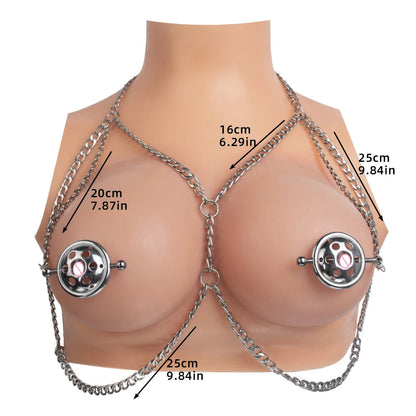 1 Prismatic 1 Leash Chain Erotic Game Nipple PP Chains for Women Stimulate Breast with Heavy Feeling Metal Nipple Clips luvshop24