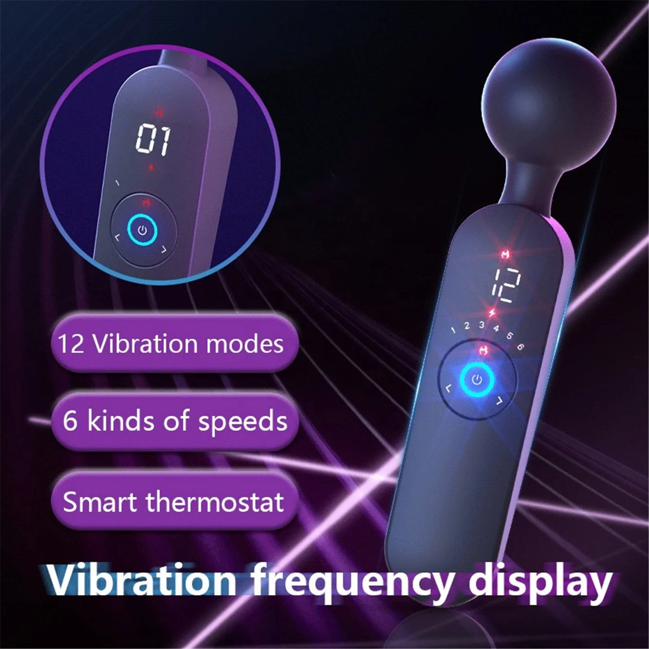 72 Frequency Adults Clitoris Stimulator Couples Sexules Shop Women's Wand Massager Heating Vibrator Wand for Masturbators luvshop24