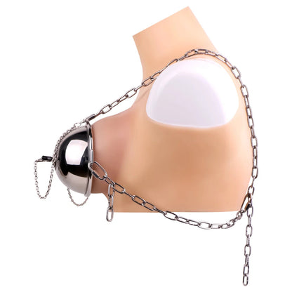 Heavy Duty Stainless Steel Breast Bondage Bra with Lock and Chains BDSM Metal Breast Cover Cups for Slave Play luvshop24