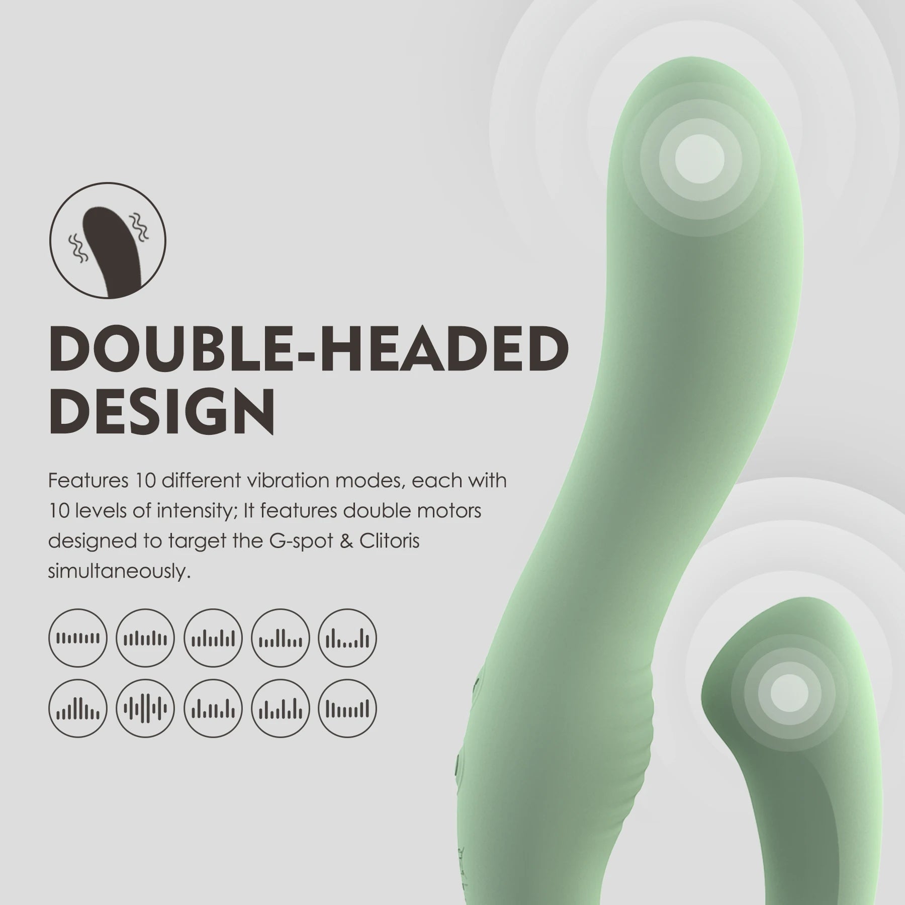 WINYI Hot Selling U-Shaped Dual Vibrator Wholesale Custom Packaging  Double Straplessless Strapon Dildo Vibrator for Lesbian luvshop24