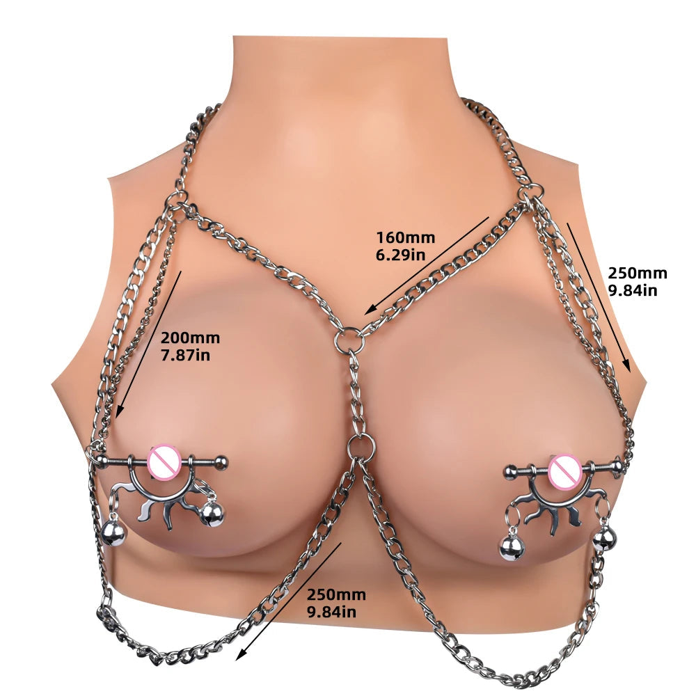 QKKQ Metal Golden Chain Nipple Clamps Nipple Stretching for Female Flirting Erotic Toys Wholesale Price luvshop24