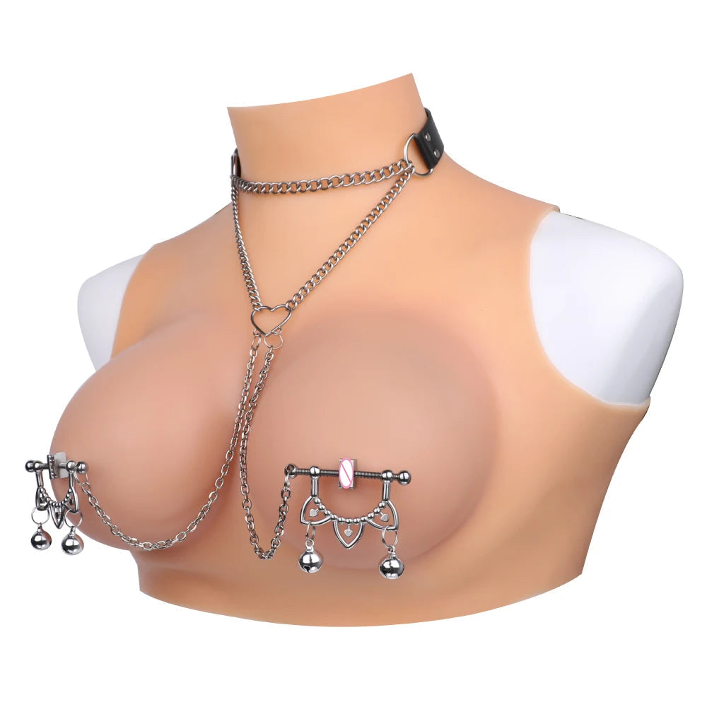 Leather Nipple Clamps with PP Chain Golly Chain Female Breast Stimulation BDSM Sexy Kink Nipple Clips for Women Erotic Toy luvshop24