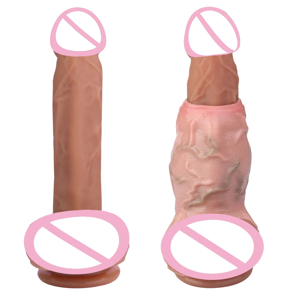 OEM Factory Real Texture Penis Enlargement Sleeve for Men Adult Erotic Goods Hombre Cock Delay Ejaculatio Condoms luvshop24