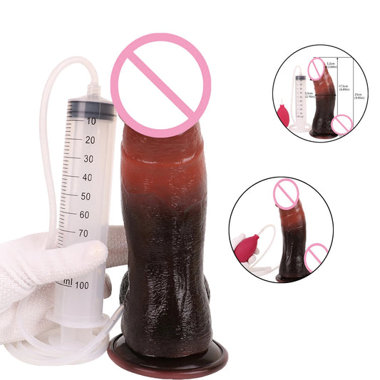 Thick Penis Dildos for Women Men with Squirting Function air Bag and Injector Equipped Erotic Toys luvshop24