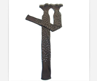 Women's Sexy Crystal Bling Stockings Rhinestone Fishnet Flash Mesh Ladies Skinny Sequins Pantyhose for Female Night Clubwear luvshop24