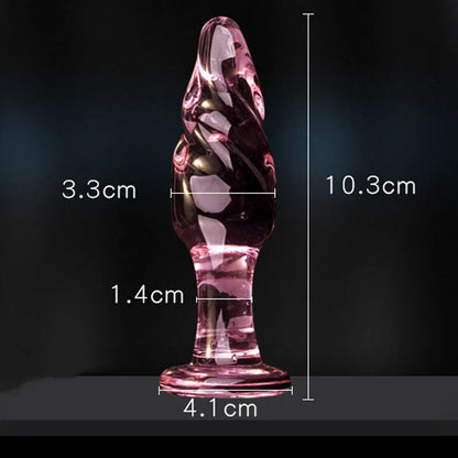 Candiway Exquisite Pink Crystal Glass Anal Plug Adult Masturbation Products Prostate Massager Erotic Toys For Couple (5 Styles) luvshop24
