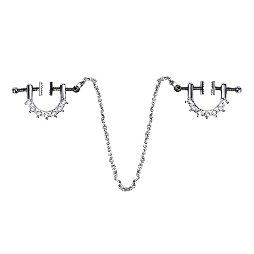 Heaviness Metal Nipple Clamps for Men Couple Erotic Game SM Toys With Chain Breast Clamps luvshop24