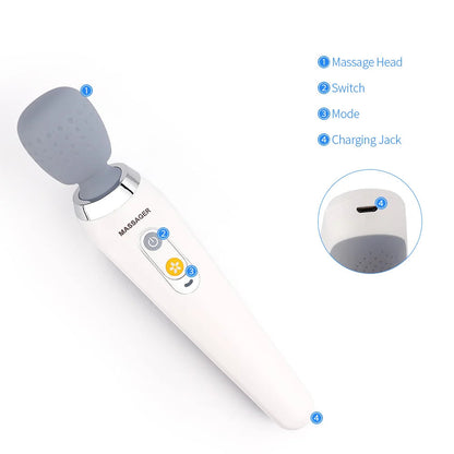 USB Handheld Electric Wand Massager High Frequency Vibration Body Neck Back Muscle Relax Vibrating Deep Tissue Massage Machine luvshop24