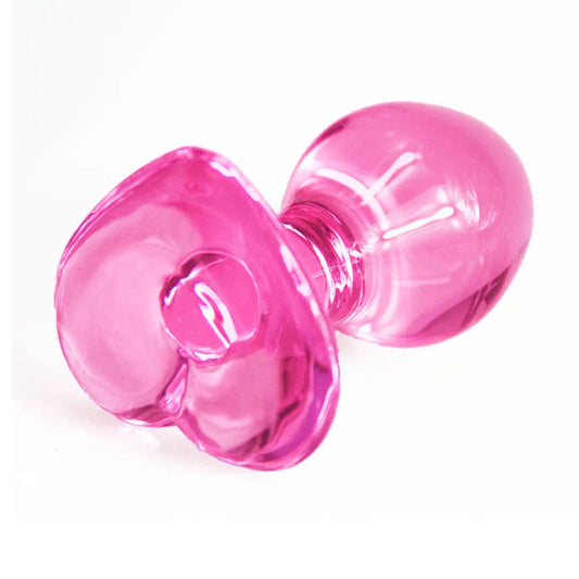 Heart Gem Anal Plug Exquisite Pink Crystal Glass Adult Masturbation Products Prostate Massager Erotic Toys For Couple Lesbian luvshop24