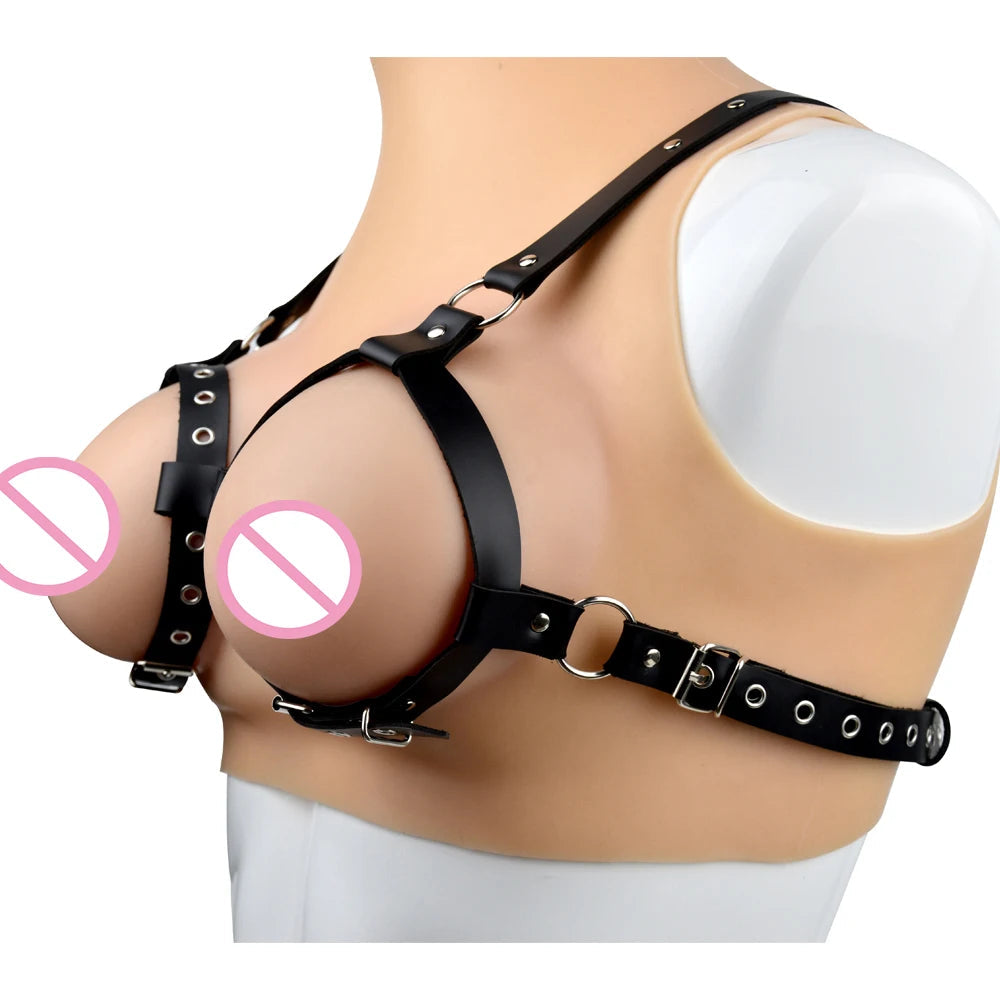 Black Leather Strap Harness Bdsm Slave Fetish Bondage Restraints  Erotic Accessories Sextoys Erotic Belt Wear on Chest for Adult luvshop24
