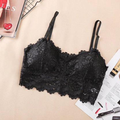 Lace Sexy Lingerie Wireless Bra For Women Padded Push Up Bralette Female Brassiere Soft Backless Fashion Bras Underwear luvshop24