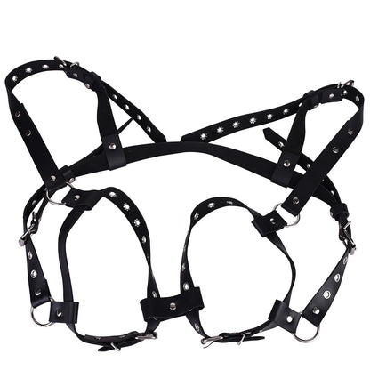Adult Hollow  Erotic Adjustable Wear Teasing Flirting Nipple Clamp  Leather Sexy Bondage Clothing luvshop24