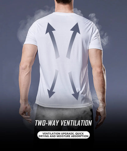 Sport Shirt  2024 Summer New 100% Polyester White Solid T Shirt Men Causal O-neck Basic T-shirt Male High Quality Running Tops luvshop24