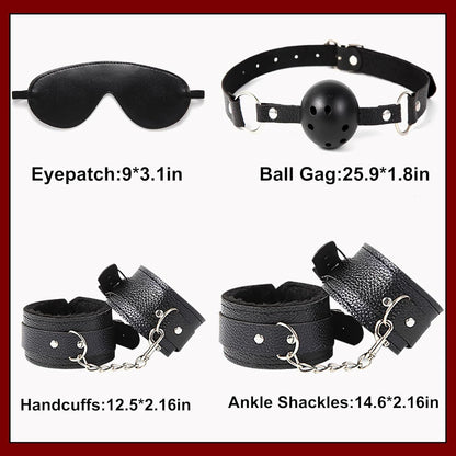 Wholesale 10pcs/ Set Toys Adult Game SM Bondage Gear Restraint, Handcuffs Nipple Clamp Whip Collar Erotic Toy Kit for Couples luvshop24