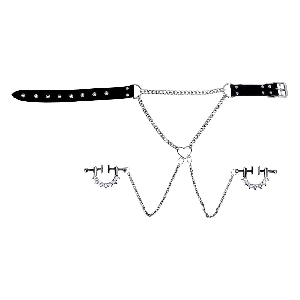 Heaviness Metal Nipple Clamps for Men Couple Erotic Game SM Toys With Chain Breast Clamps luvshop24