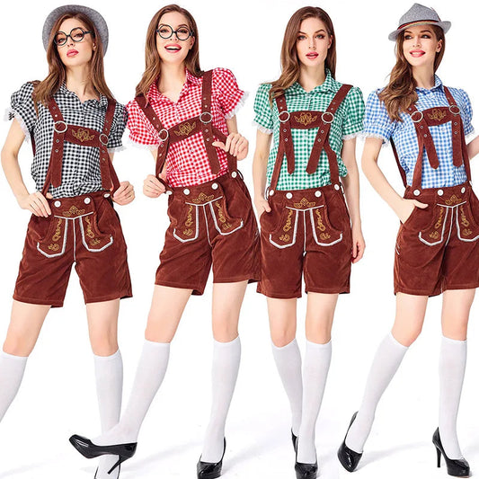 Adult Women German Oktoberfest Lederhosen Costume Bavaria Traditional Festival Beer Party Beer Fancy Dress luvshop24