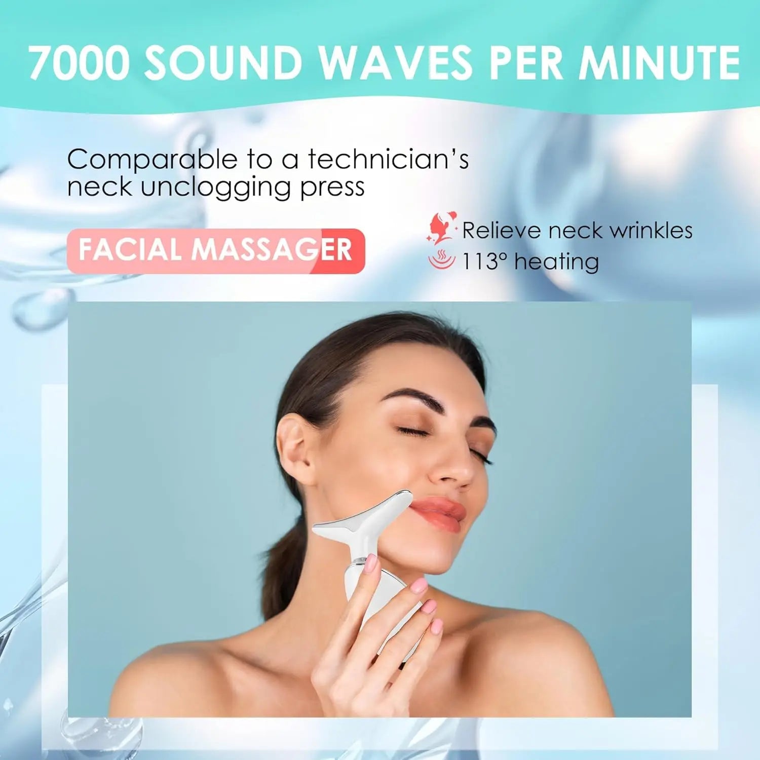 Hot Sale 3 in 1 Face and Neck Care Device Massager Vibration Led New Skincare Facial Wand Massager 630nm luvshop24