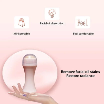 Cosmetics Facial Massage Oil Absorbing Roller Volcanic Stone Makeup Tool Massager Roller Natural Stone Oil Absorbing Roller luvshop24