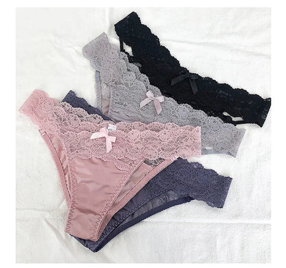 Meet'r 3Pcs/lot Women Sexy Lace Panties Low-waist Underwear Female G String Breathable Hollow out Lingerie Temptation Intimates luvshop24