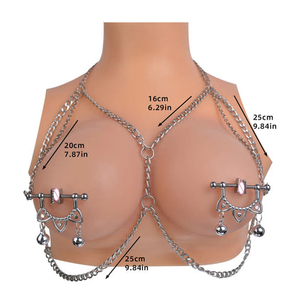 Leather Nipple Clamps with PP Chain Golly Chain Female Breast Stimulation BDSM Sexy Kink Nipple Clips for Women Erotic Toy luvshop24