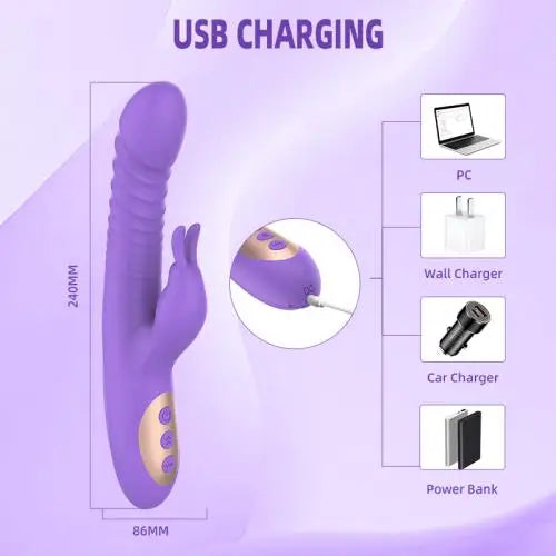 Usb Rechargeable Insertion Into Vagina Clitoris Anal Nipple Stimulation Tongue Licking G Sport Rabbit Vibrator for Lesbian luvshop24