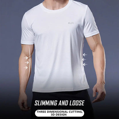 Sport Shirt  2024 Summer New 100% Polyester White Solid T Shirt Men Causal O-neck Basic T-shirt Male High Quality Running Tops luvshop24