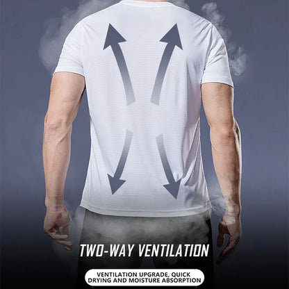 Sport Shirt  2024 Summer New 100% Polyester White Solid T Shirt Men Causal O-neck Basic T-shirt Male High Quality Running Tops luvshop24