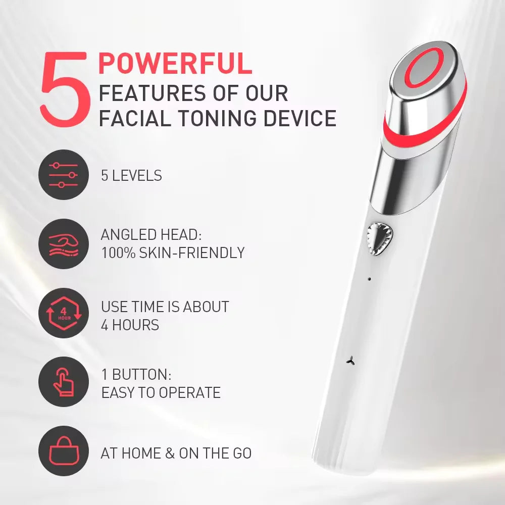 Trending Products Mini Skincare Facial Wand Massager Red Light Therapy EMS Neck Face Tool 360 Rotate Manual Roller Eye Massager luvshop24