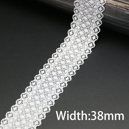 (5 meters/lot) white elastic lace Fabric underwear stretch laces Trim DIY Crafts Sewing luvshop24