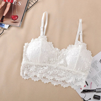 Lace Sexy Lingerie Wireless Bra For Women Padded Push Up Bralette Female Brassiere Soft Backless Fashion Bras Underwear luvshop24